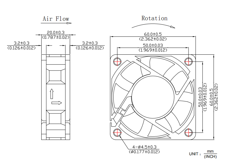 6020直流散熱風(fēng)扇尺寸 6020直流散熱風(fēng)扇尺寸