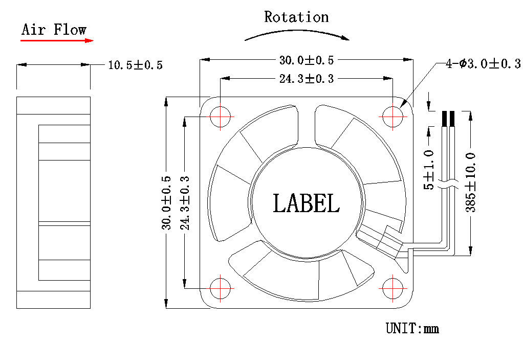 3010直流風(fēng)扇尺寸 3010直流風(fēng)扇尺寸