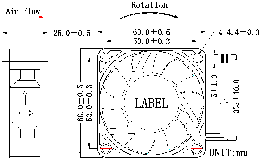 6025直流風(fēng)扇尺寸 6025直流風(fēng)扇尺寸